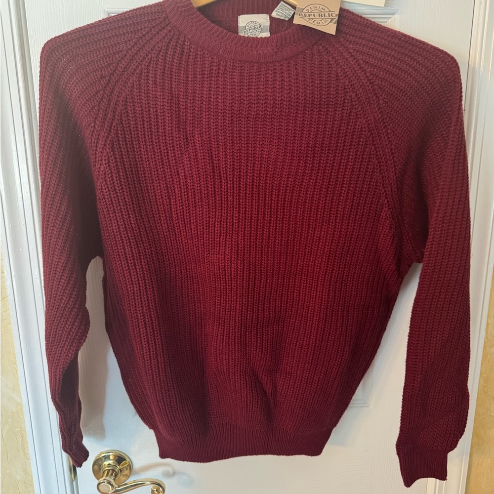 Classic Burgundy Crewneck Sweater